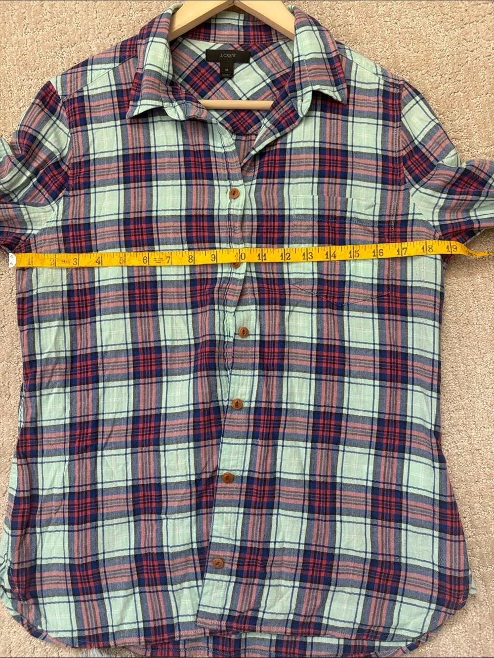 J. Crew Plaid Button-Down Cotton Womens 10 Fall Cozy Flannel